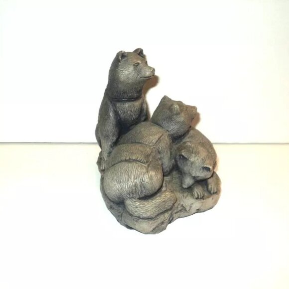Glacial Ice Age Sculpture 3 Alaskan Sled Dogs Handcrafted for ACE Vintage Gray - Picture 4 of 5
